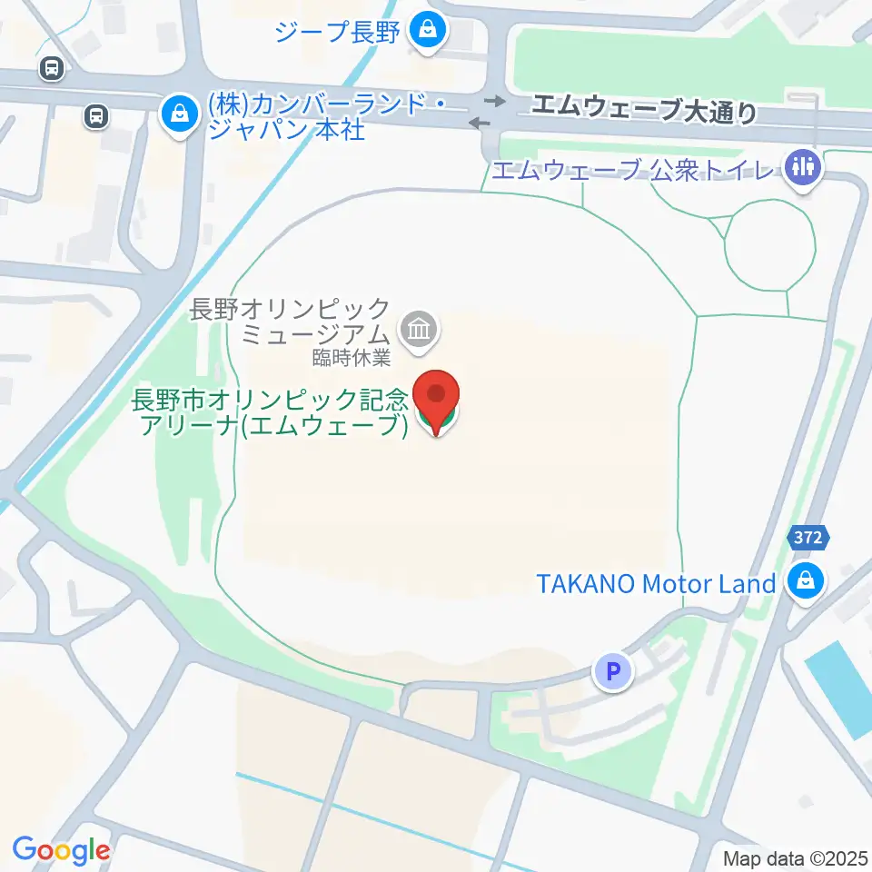 エムウェーブ周辺のホテル一覧地図