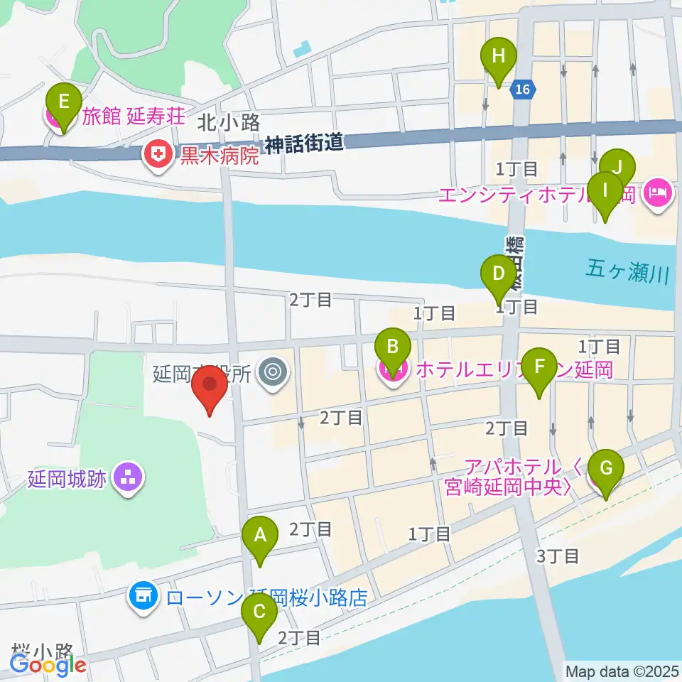 野口遵記念館周辺のホテル一覧地図