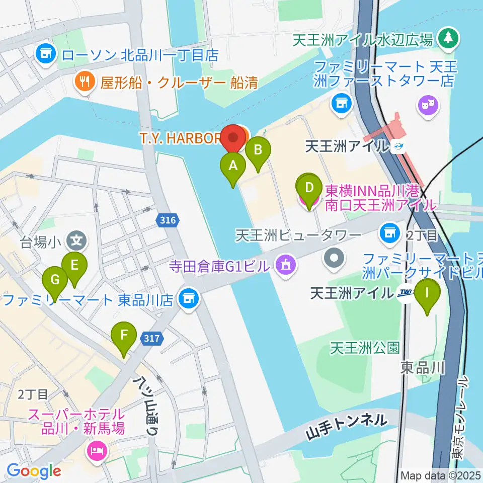 寺田倉庫B&C HALL周辺のホテル一覧地図
