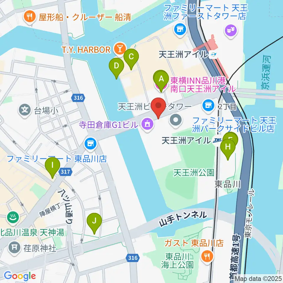 寺田倉庫G3-6F周辺のホテル一覧地図
