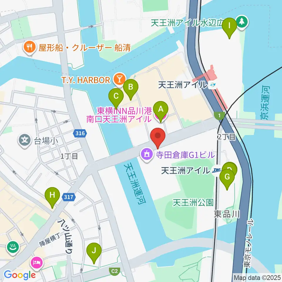 寺田倉庫G3-6F周辺のホテル一覧地図