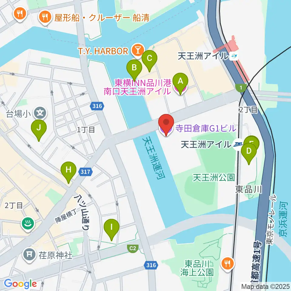 寺田倉庫G1-5F周辺のホテル一覧地図