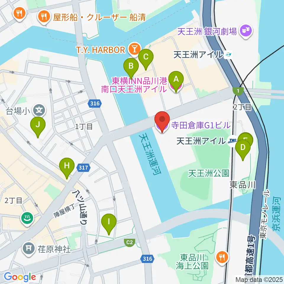 寺田倉庫G1-5F周辺のホテル一覧地図