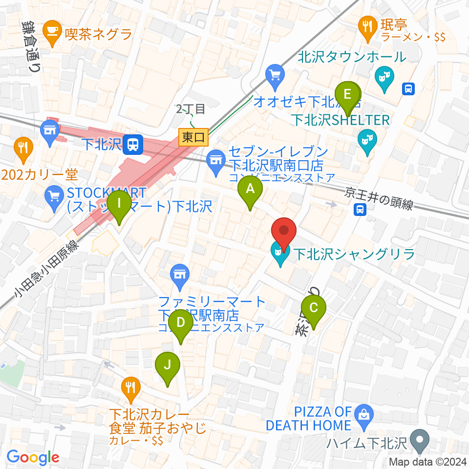 セカンドストリート楽器館下北沢店周辺のホテル一覧地図