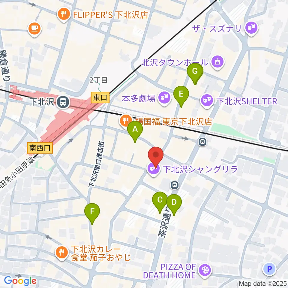 セカンドストリート楽器館下北沢店周辺のホテル一覧地図