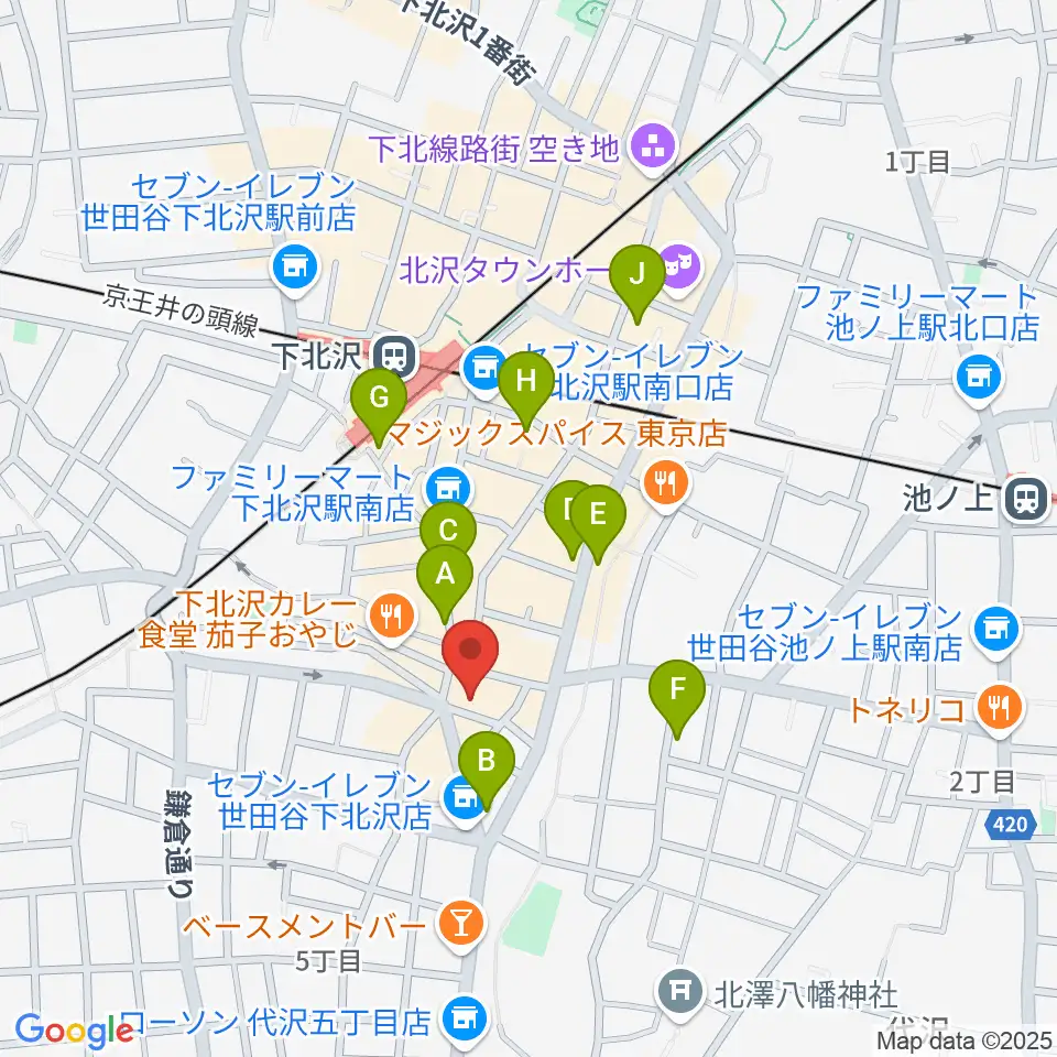 下北沢トリウッド周辺のホテル一覧地図