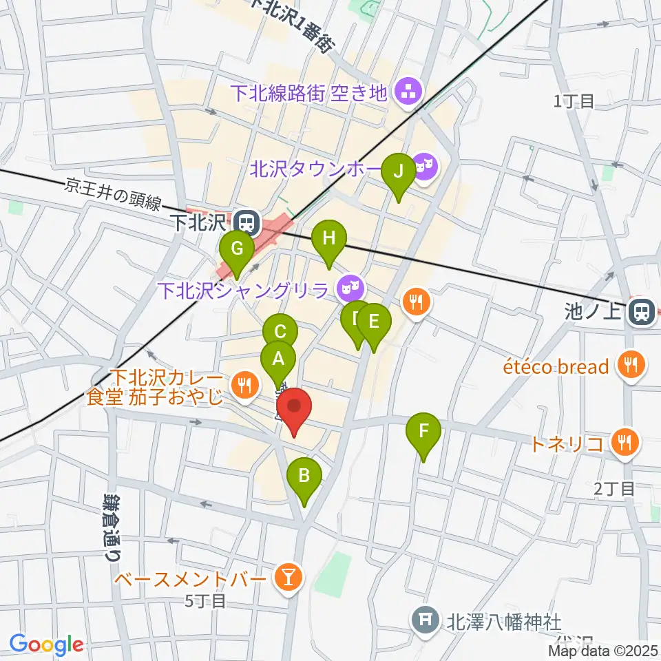 下北沢トリウッド周辺のホテル一覧地図