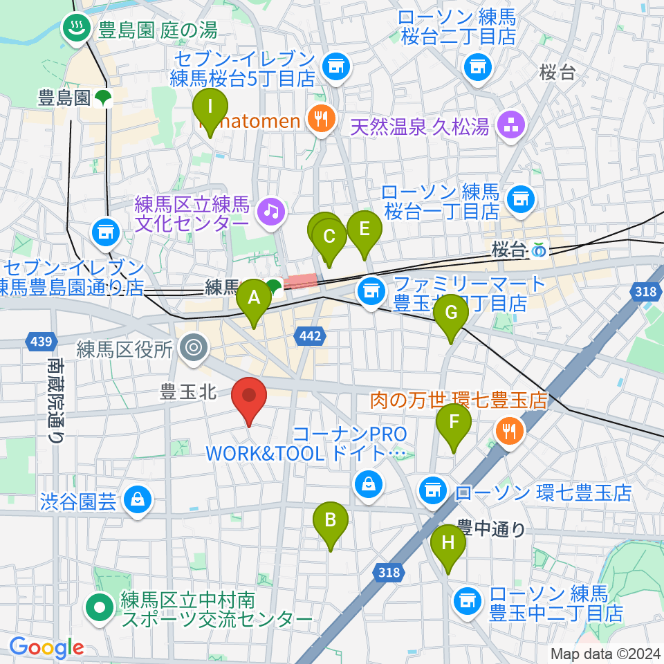 スタジオHappyBox周辺のホテル一覧地図