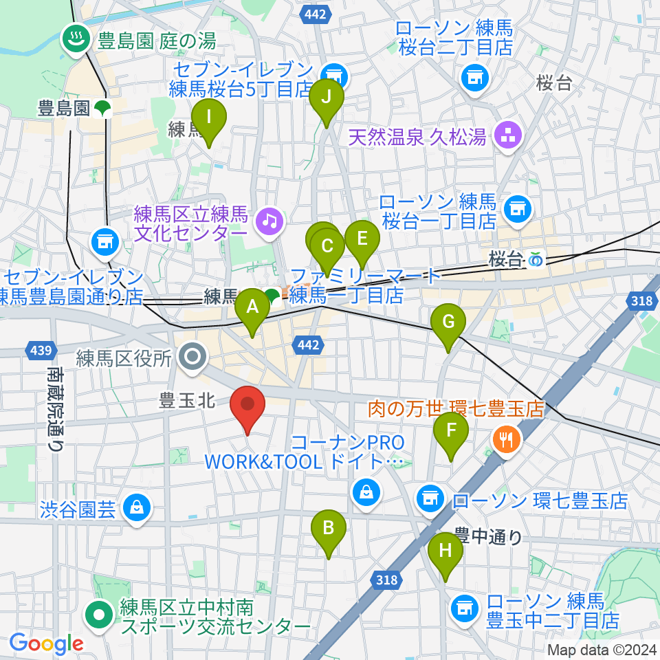 スタジオHappyBox周辺のホテル一覧地図