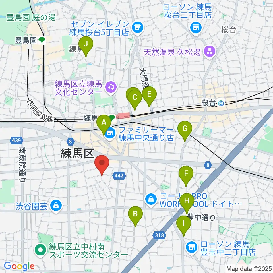 スタジオHappyBox周辺のホテル一覧地図