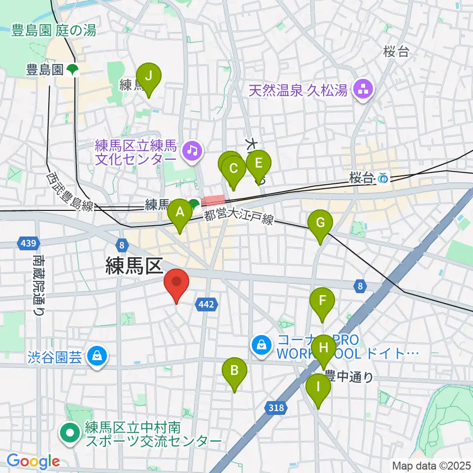 スタジオHappyBox周辺のホテル一覧地図