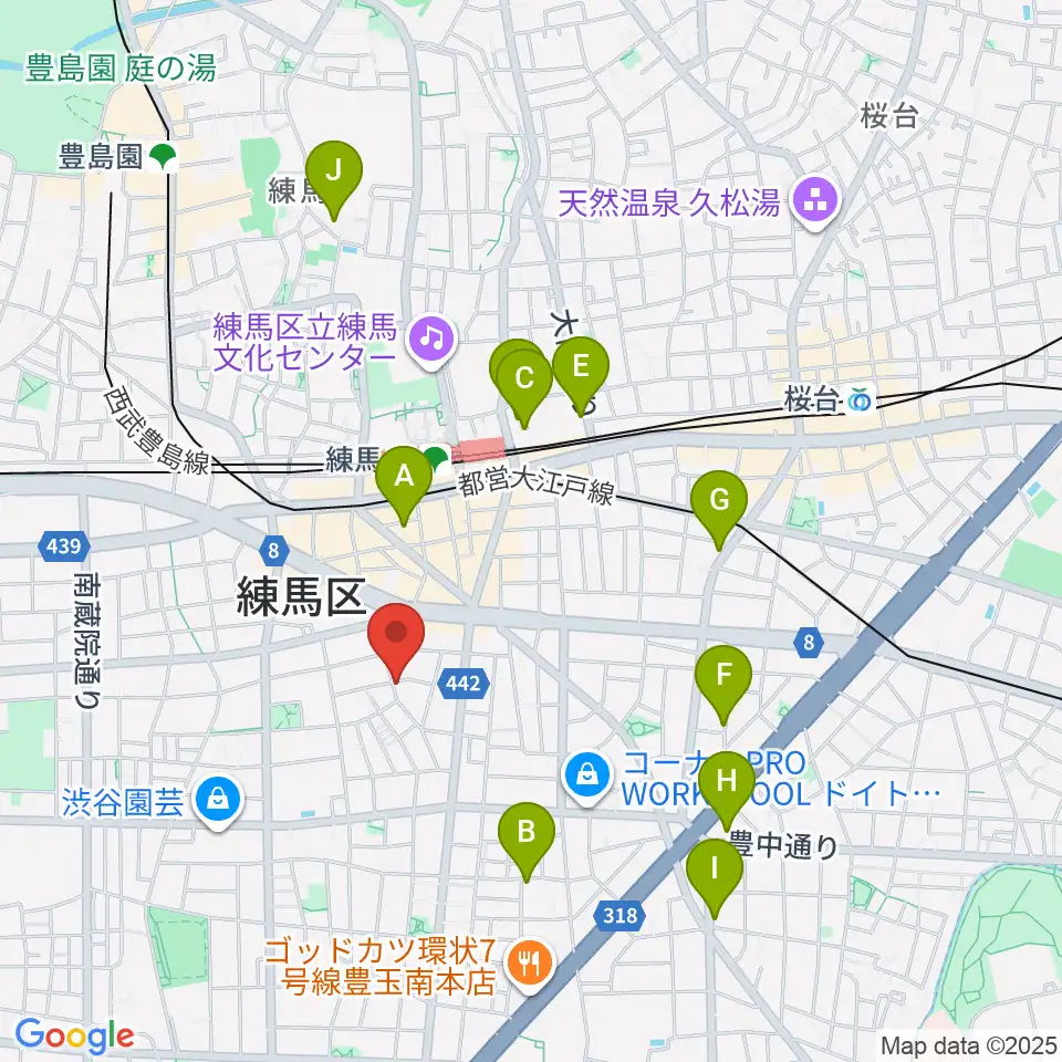 スタジオHappyBox周辺のホテル一覧地図