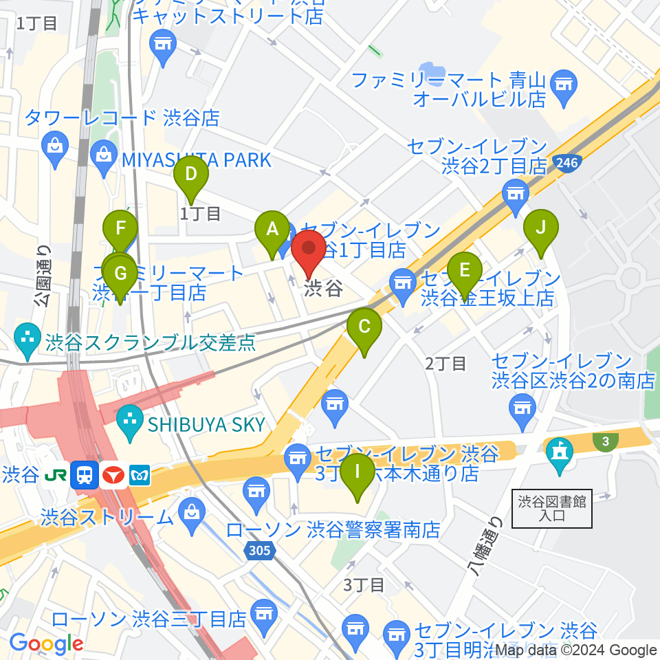 宮益坂十間スタジオ周辺のホテル一覧地図