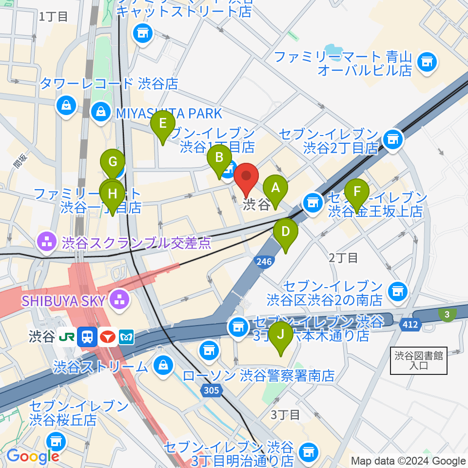 宮益坂十間スタジオ周辺のホテル一覧地図