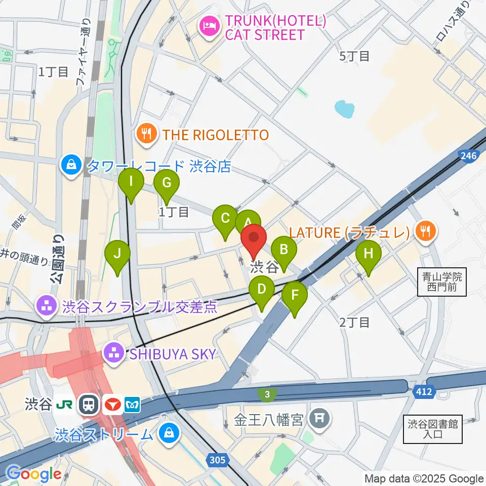 宮益坂十間スタジオ周辺のホテル一覧地図