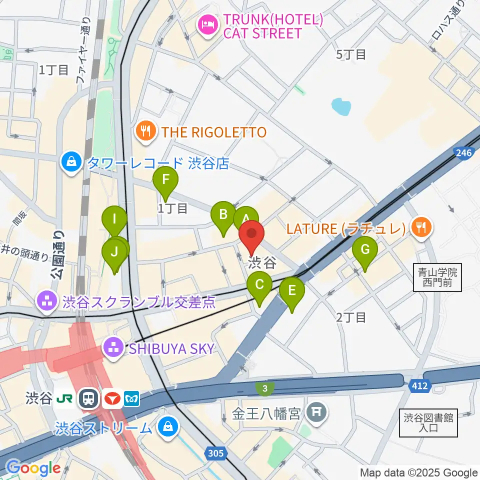 宮益坂十間スタジオ周辺のホテル一覧地図