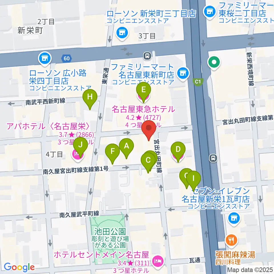 名古屋栄CIRCUS周辺のホテル一覧地図