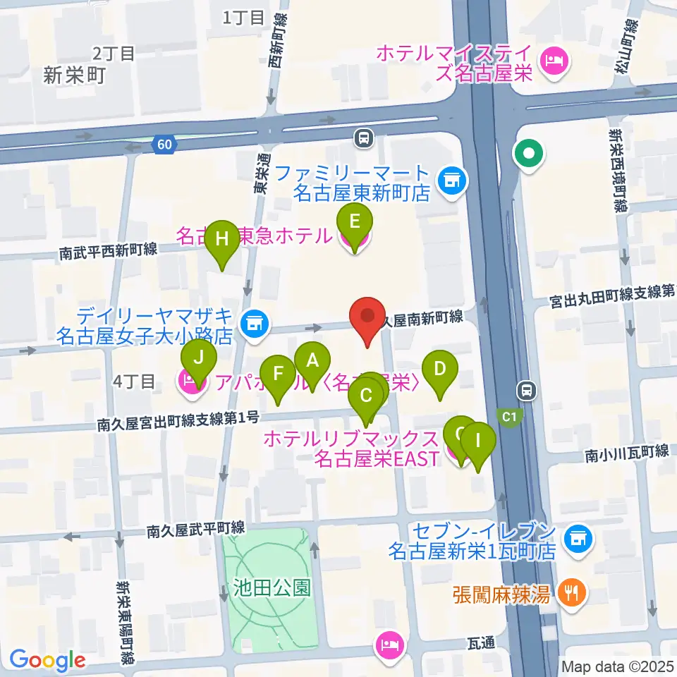 名古屋栄CIRCUS周辺のホテル一覧地図