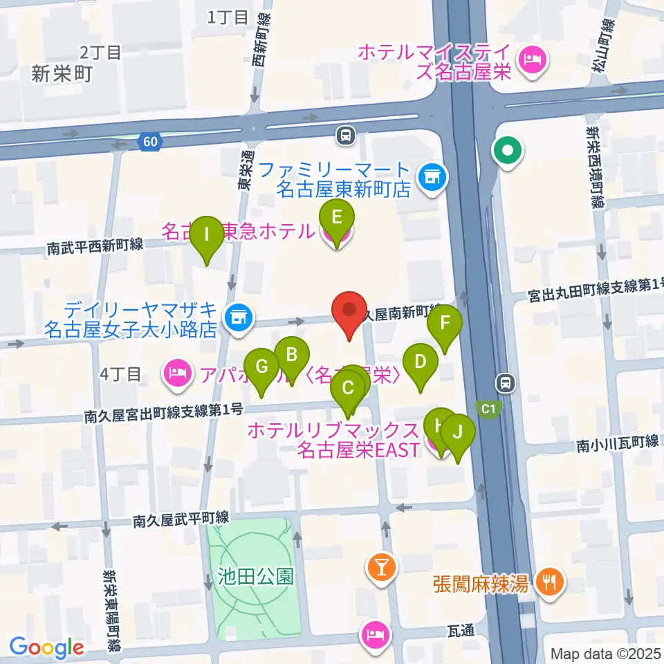 名古屋栄CIRCUS周辺のホテル一覧地図