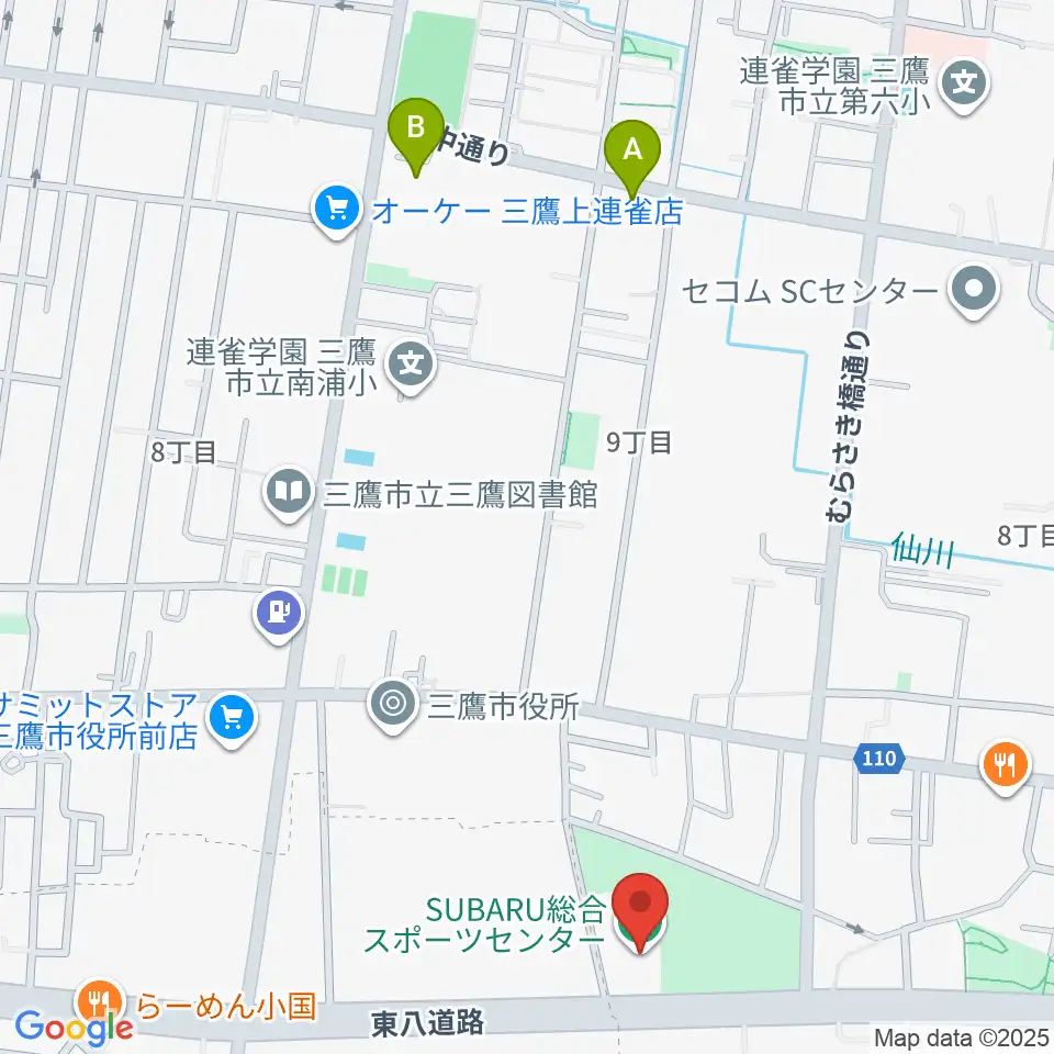 SUBARU総合スポーツセンター周辺のホテル一覧地図