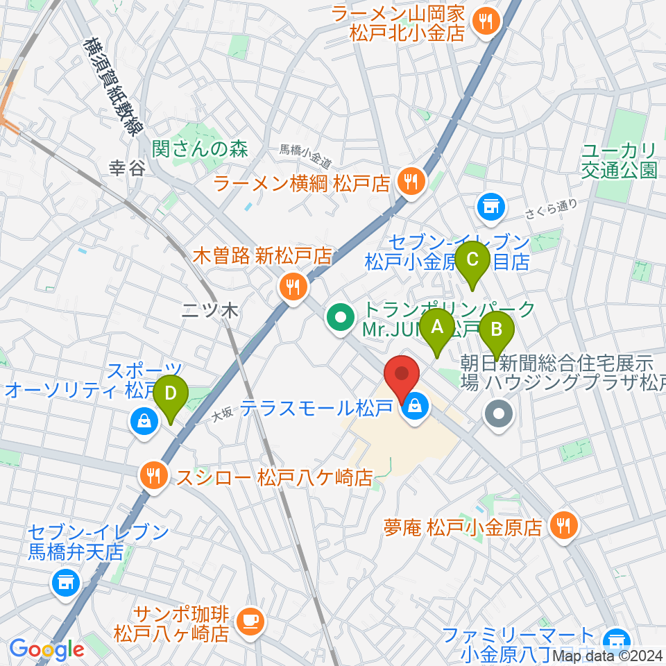 ユナイテッド・シネマ テラスモール松戸周辺のホテル一覧地図