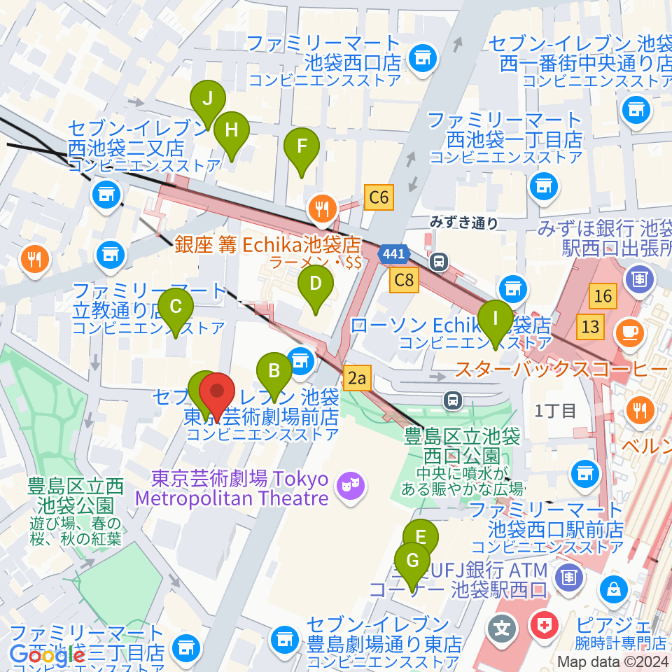 クワトロ弦楽器周辺のホテル一覧地図