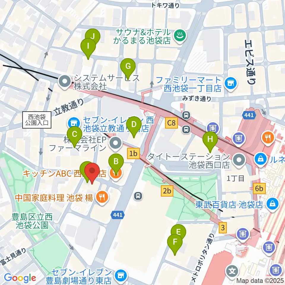 クワトロ弦楽器周辺のホテル一覧地図
