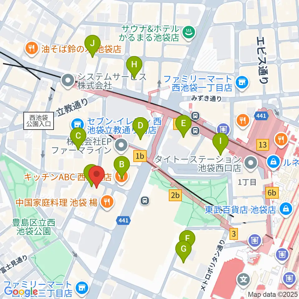 クワトロ弦楽器周辺のホテル一覧地図
