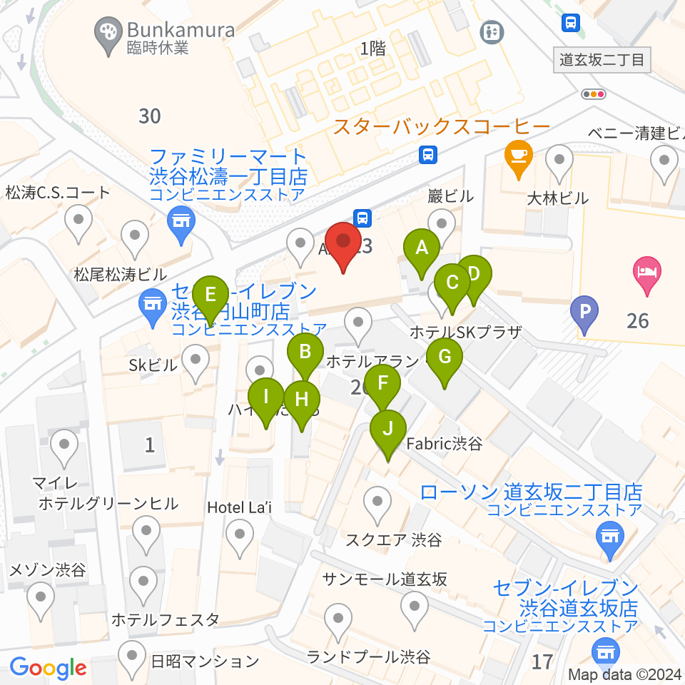 渋谷DAIA周辺のホテル一覧地図