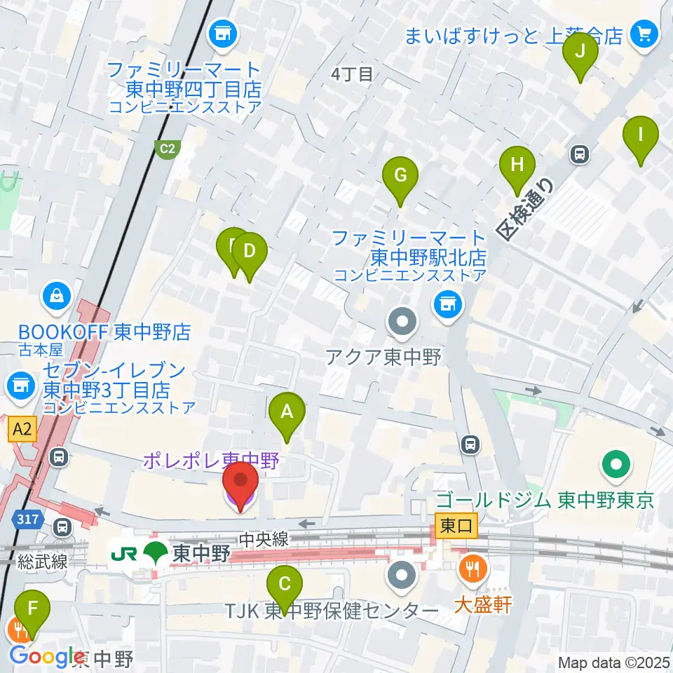 ポレポレ東中野周辺のホテル一覧地図
