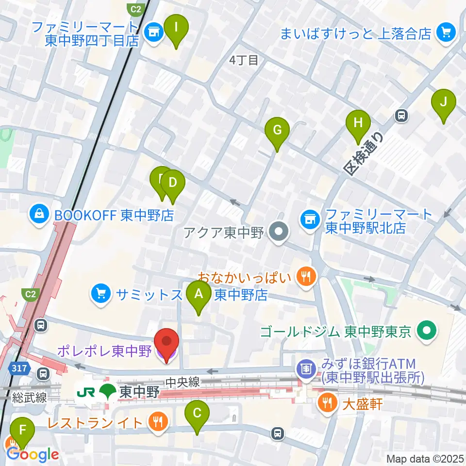 ポレポレ東中野周辺のホテル一覧地図