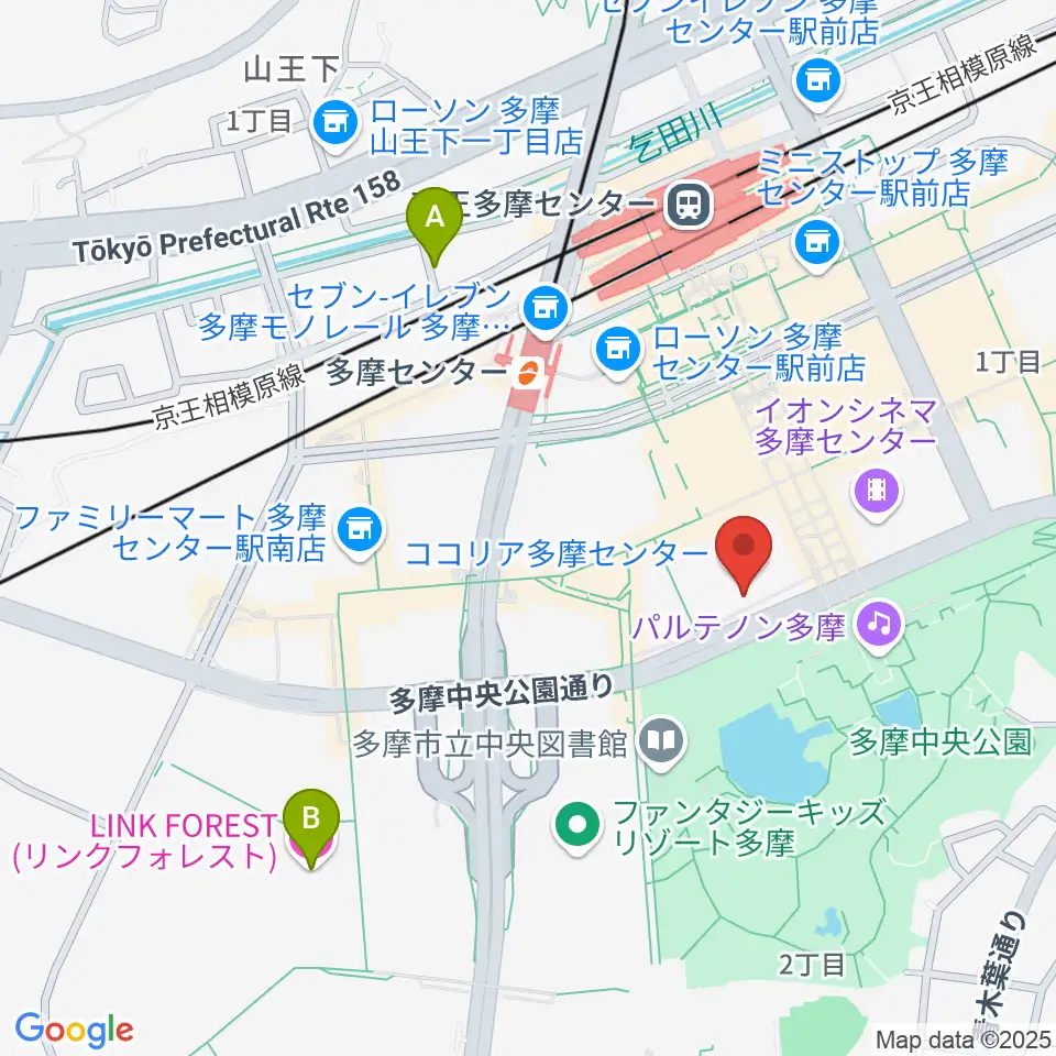 ココリア多摩センター ココリアホール周辺のホテル一覧地図