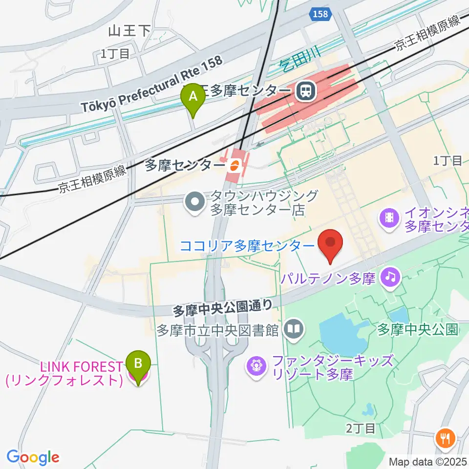 ココリア多摩センター ココリアホール周辺のホテル一覧地図