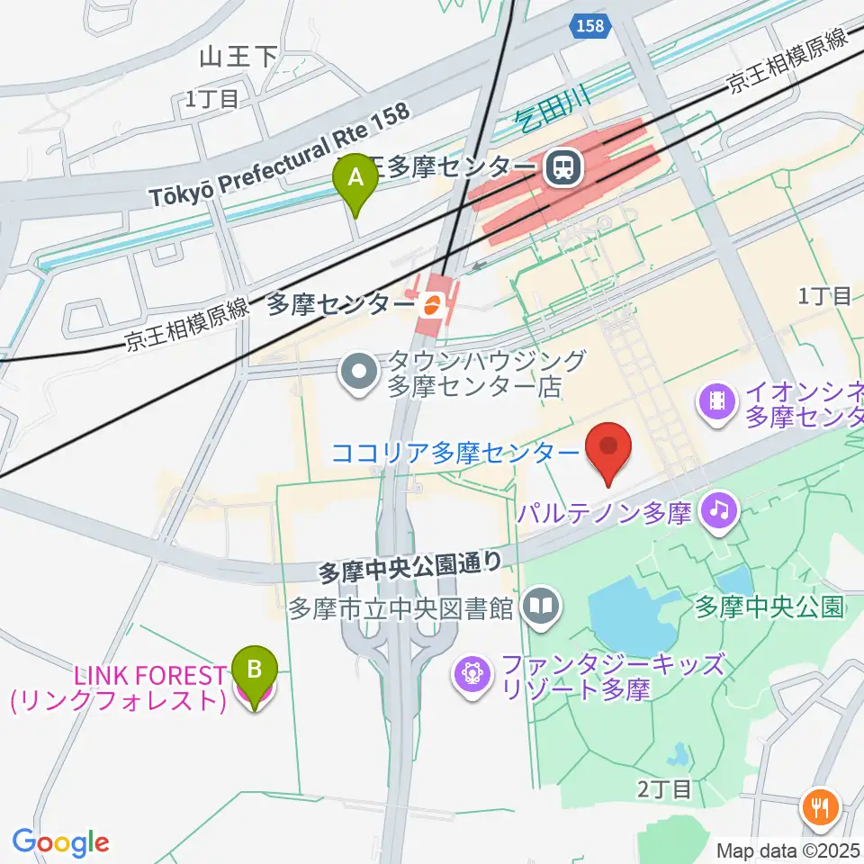 ココリア多摩センター ココリアホール周辺のホテル一覧地図
