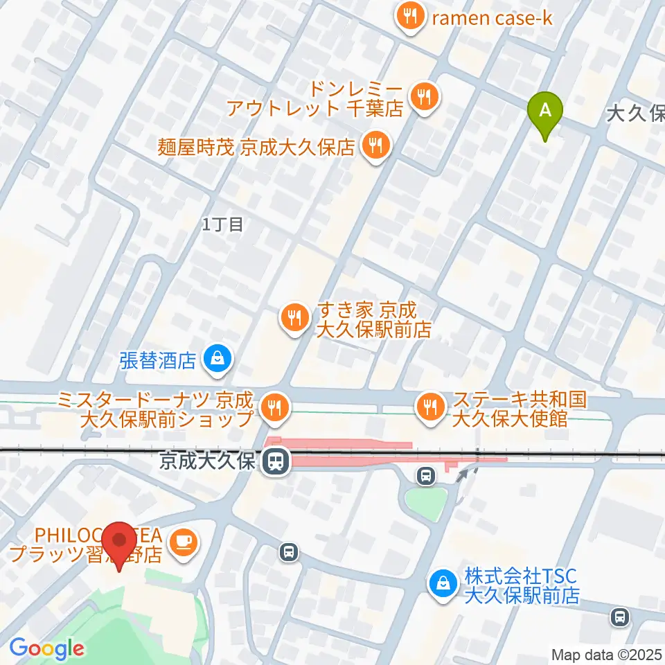 プラッツ習志野市民ホール周辺のホテル一覧地図