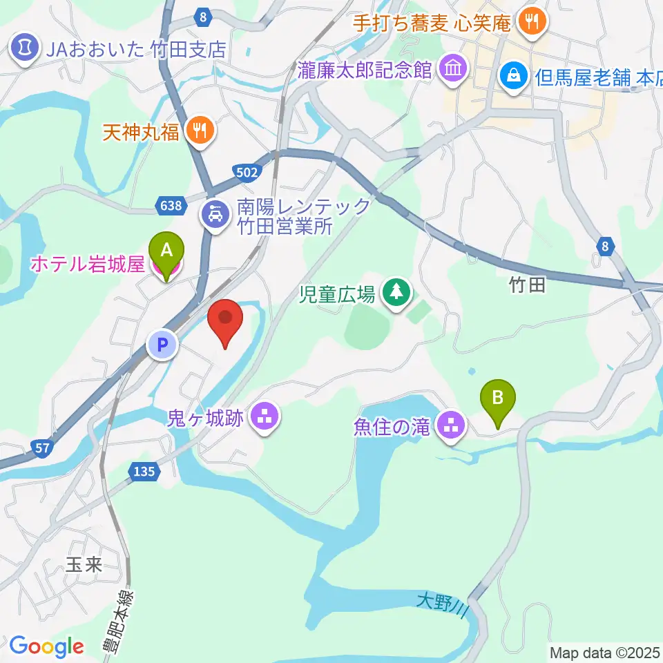 竹田市総合文化ホール グランツたけた周辺のホテル一覧地図