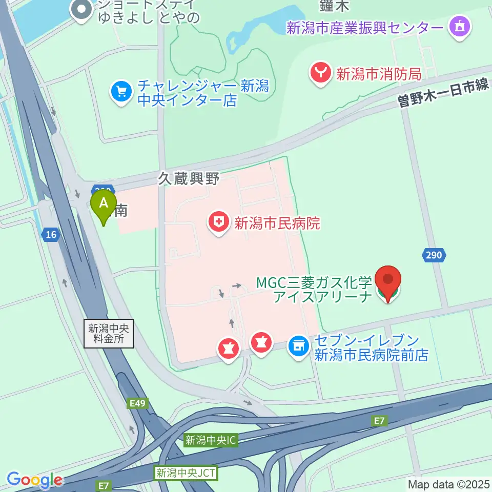 MGC三菱ガス化学アイスアリーナ周辺のホテル一覧地図