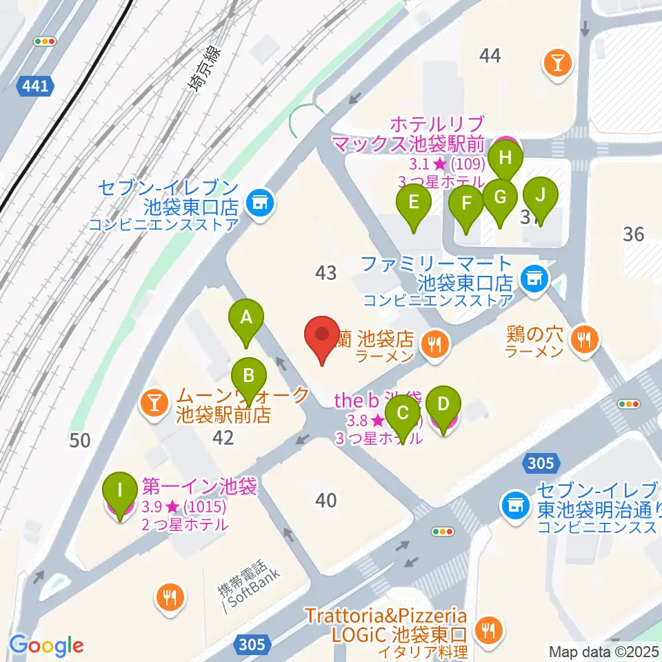 新文芸坐周辺のホテル一覧地図