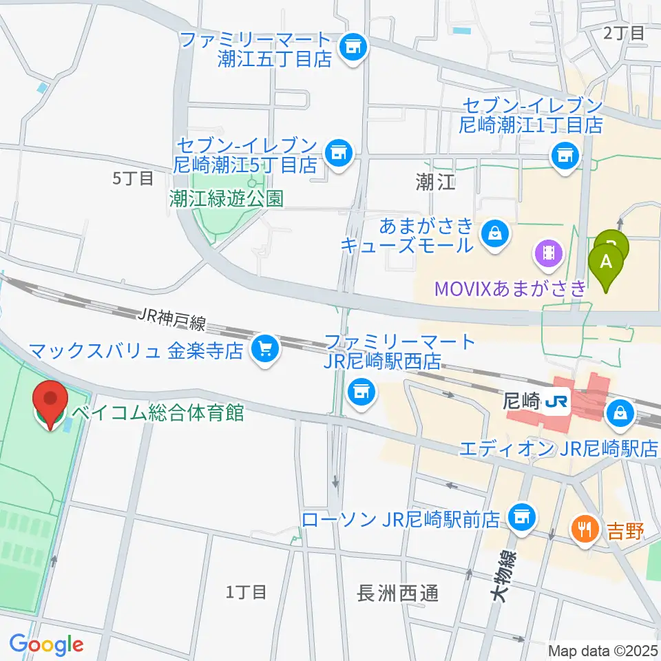 ベイコム総合体育館周辺のホテル一覧地図