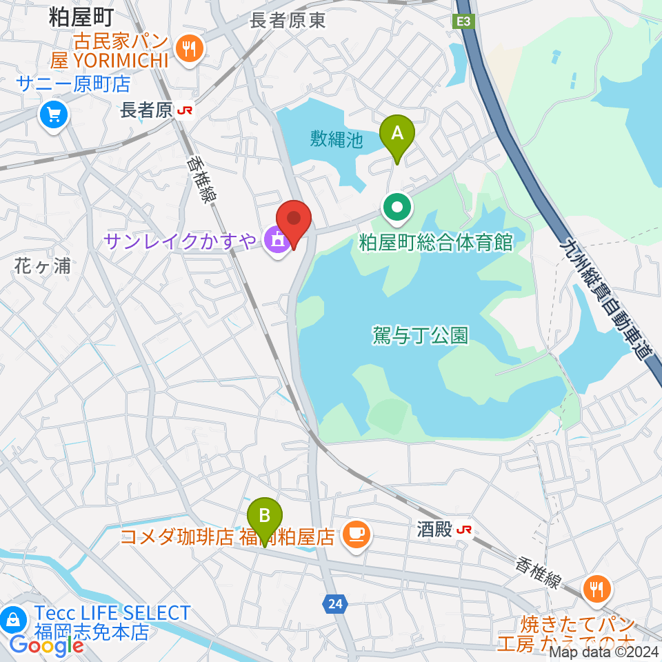 サンレイクかすや周辺のホテル一覧地図