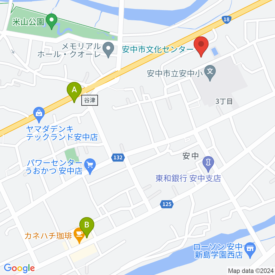 安中市文化センター周辺のホテル一覧地図