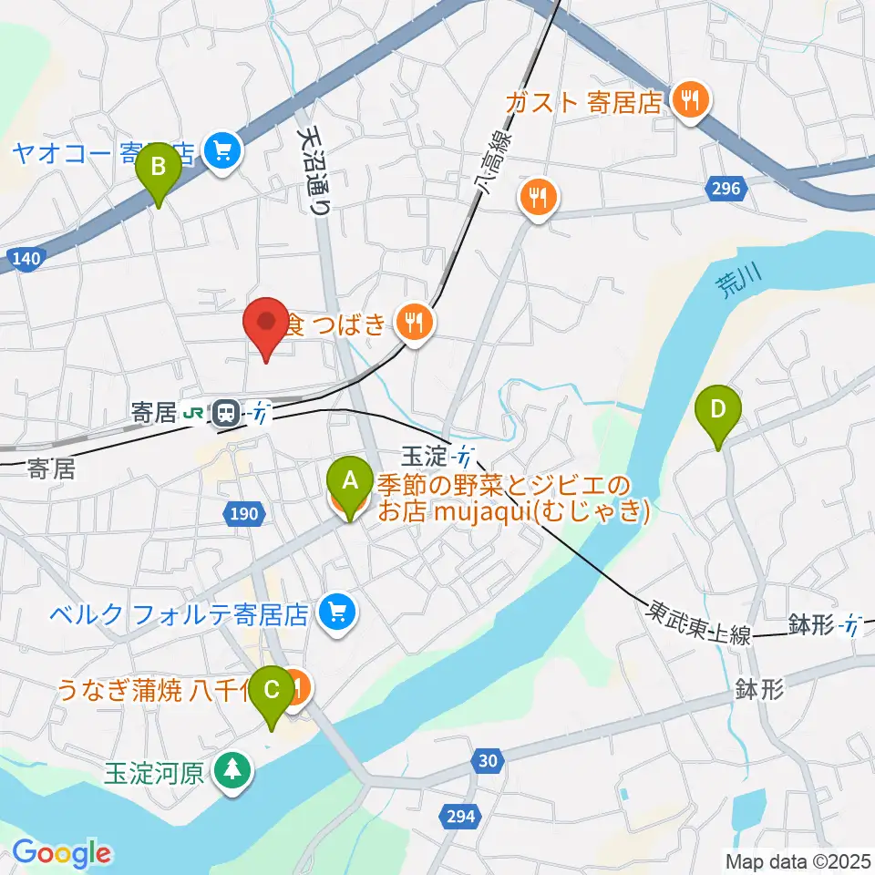寄居町中央公民館周辺のホテル一覧地図