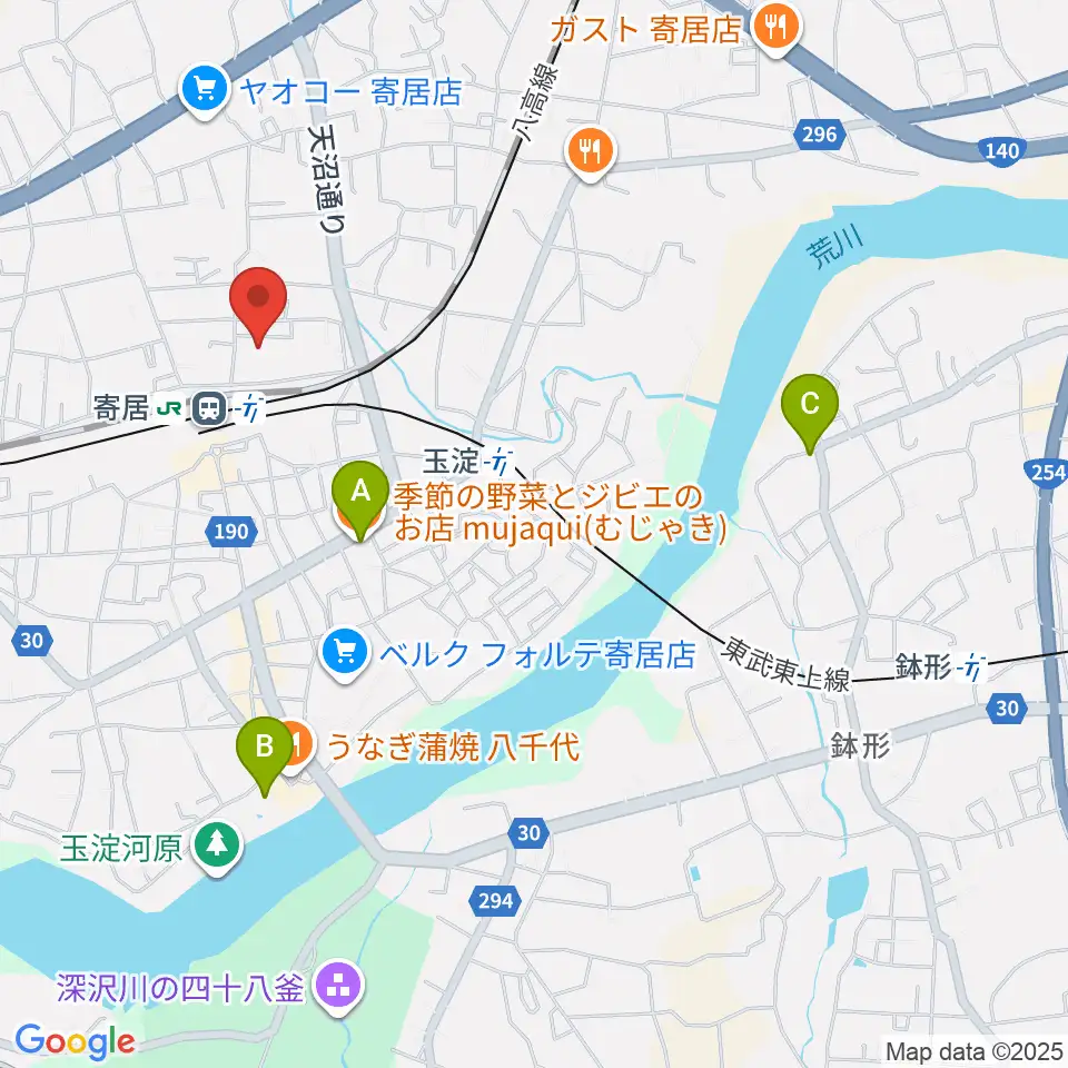 寄居町中央公民館周辺のホテル一覧地図