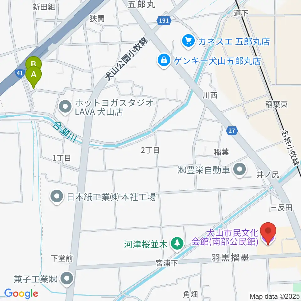 犬山市民文化会館周辺のホテル一覧地図