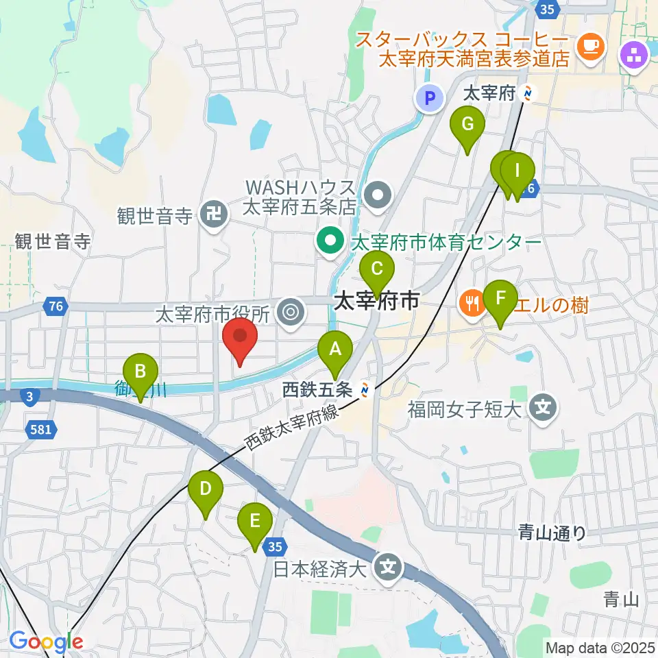プラム・カルコア太宰府周辺のホテル一覧地図