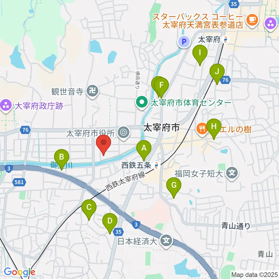 プラム・カルコア太宰府周辺のホテル一覧地図