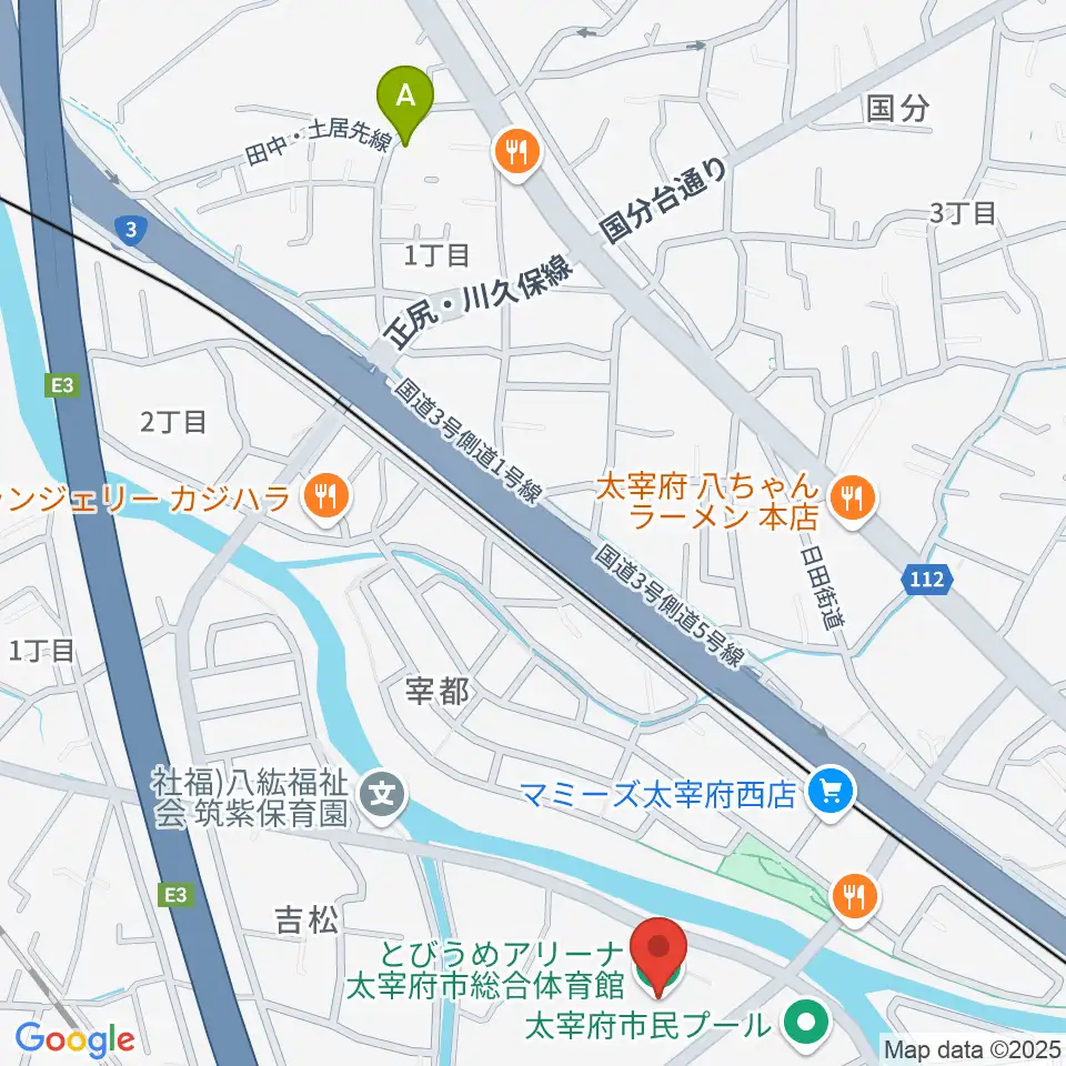 とびうめアリーナ 太宰府市総合体育館周辺のホテル一覧地図