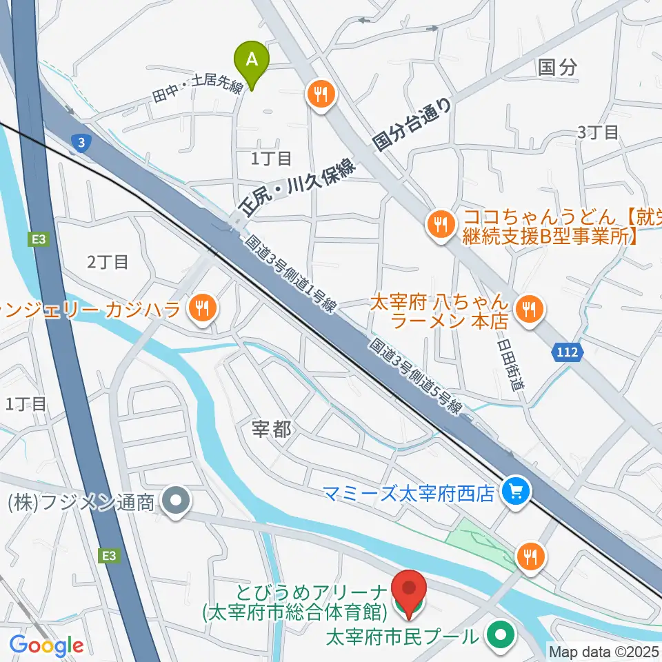 とびうめアリーナ 太宰府市総合体育館周辺のホテル一覧地図