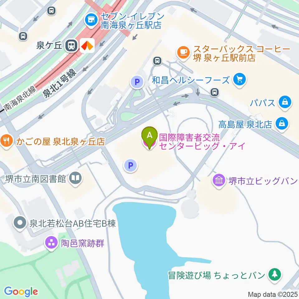ビッグ・アイ 国際障害者交流センター周辺のホテル一覧地図
