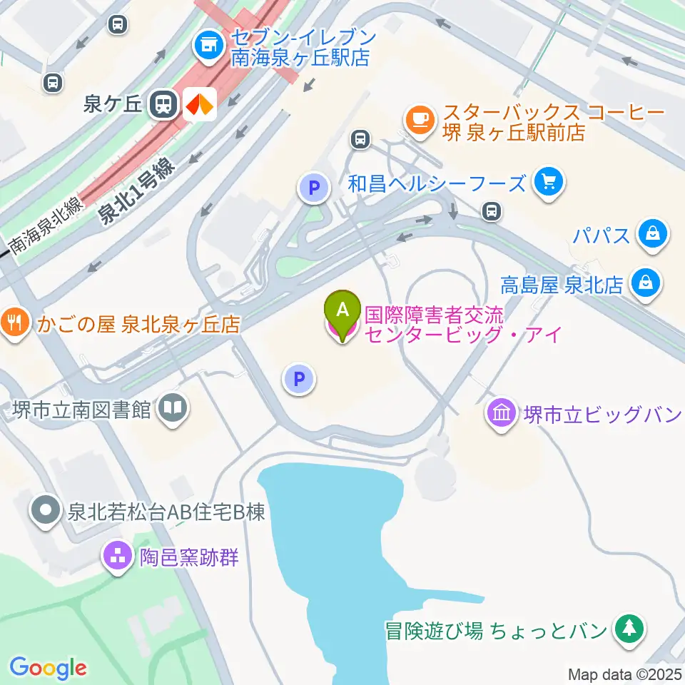 ビッグ・アイ 国際障害者交流センター周辺のホテル一覧地図